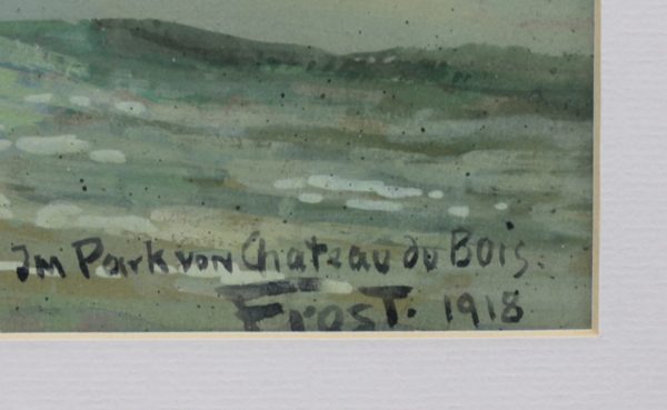 Akvarell Jm Parkvon Chateau du Bois" Frost 1918a"