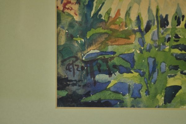 Aleksander Promet (1879-1938) Krüsanteemid" akvarell"