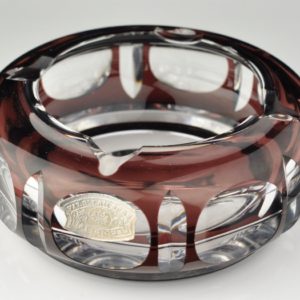 Antique Art nouveau crystal ashtray, signed Val`st Lambert