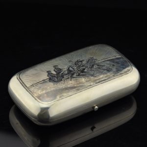 Antique Imperial-Russian cigarette case, 84 silver
