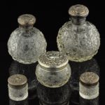 Antiikne buduaari komplekt, 5 osa, kristall, hõbe