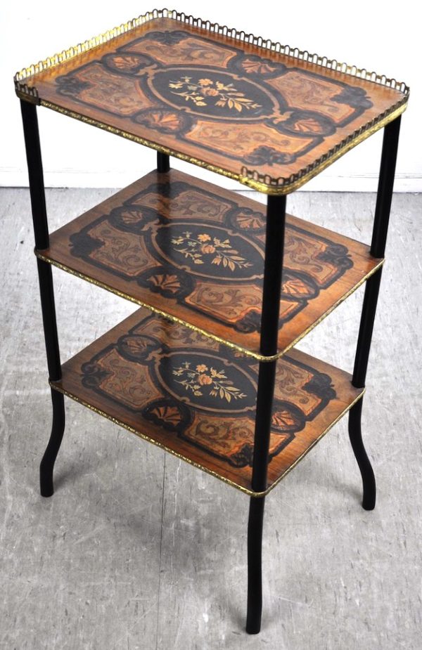 antique intarsia table