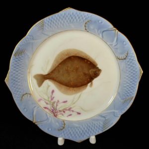 Antiikne portselan taldrik kalaga, käsimaal Royal Copenhagen n