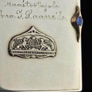 Antique cigarette case "EKA" 875 silver