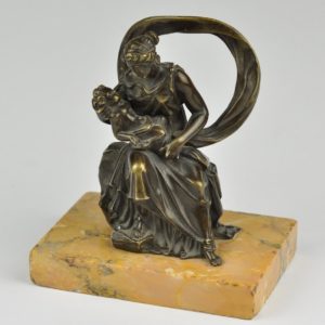 Antique bronze figure - Woman and child