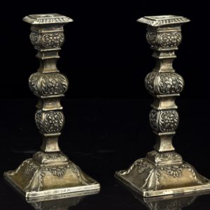 Antique Candle Holders, English Silver