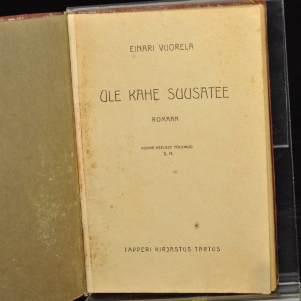 EW aegne raamat Einari Vuorela "Üle kahe suusatee 1928