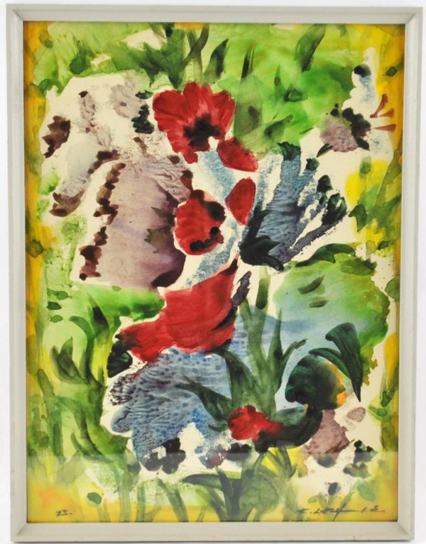Enno Larch Flowers watercolor 1973 y