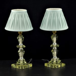 Table lamps, 2 pc with glass feet