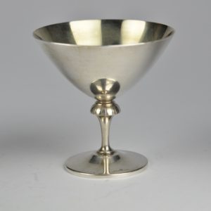 Silver plated shaker and 6 goblet