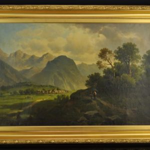 Antique painting The Mountain