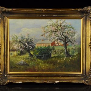 Antique painting of the Red Farm "1926 a Finland