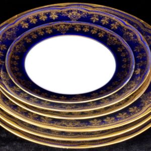 antique cymbals, cobalt blue bead, Comte Harrach, St.Petersbourg 6 pieces