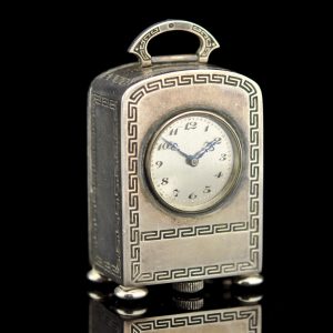 Art Deco miniatuurne hõbe kell - Ateliers Juvenia, Pariis