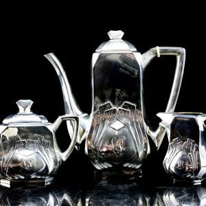 Art Nouveau silver tea set