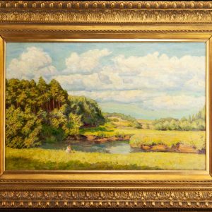Antique landscape oil painting