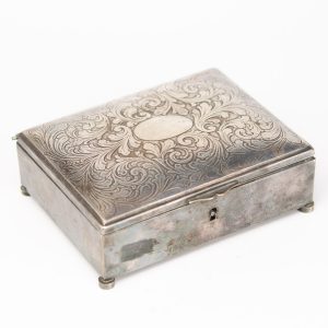 Antique silver plated trinket box