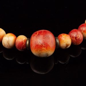 Natural coral necklace with pears