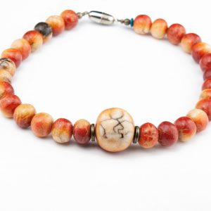 Natural coral necklace with pears