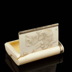 Antique Japanese bone cigarette case