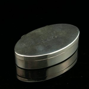 Antique Swedish oval shape silver box, snuff box