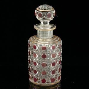 Antique carafe / bottle, ruby glass
