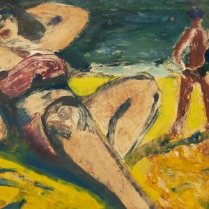 Valdur Ohakas (1925-1998) woman on a beach, Estonian art