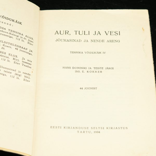 EW raamat AUR,TULI ja VESI Elav Teadus 35,1934a