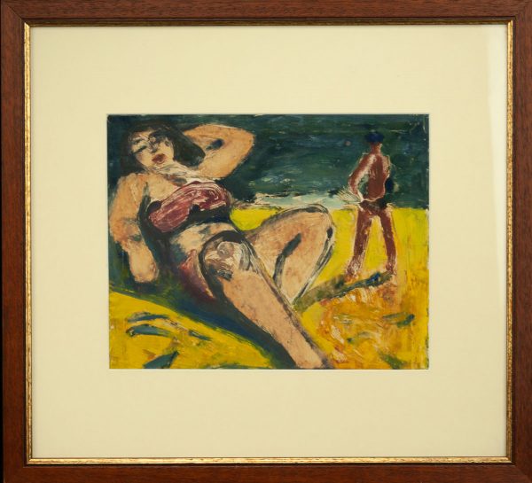 Valdur Ohakas (1925-1998) woman on a beach, Estonian art