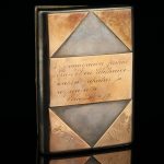 Antique silver cigarette case, gold initials