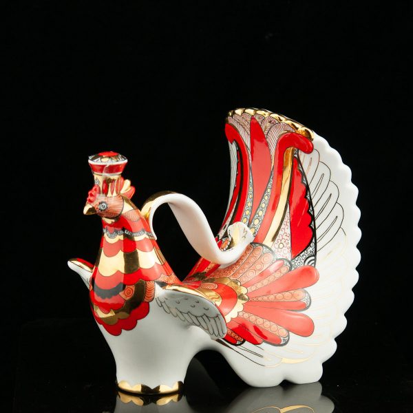Vintage Russian LFZ carafe, rooster