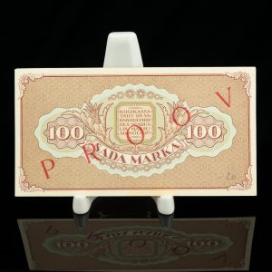 Antique Estonian paper money , banknote  100 marka proov