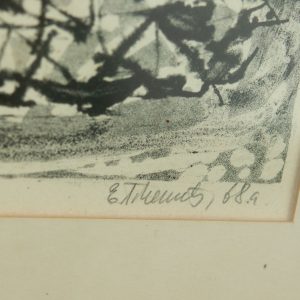 Evi Tihemets graafika lito Vilsandil 1968a