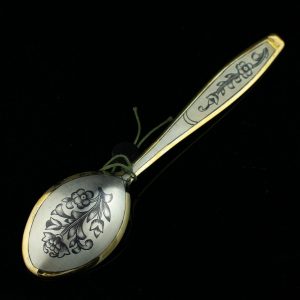 Russian 875 silver niello spoon