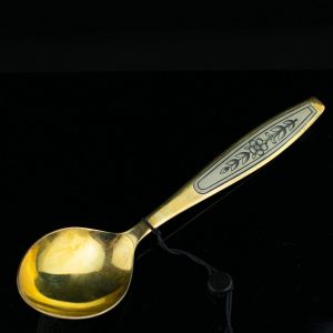 Russian 875 silver niello spoon