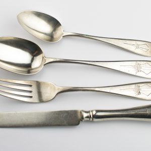Antique Imperial Russian 84 silver egoist cutlery set by Grachev