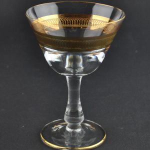 Set of 6 gilt wine glasses , vintage