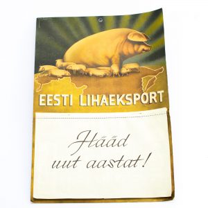 Antiikne seinakalender Hääd uut aastat - Eesti Lihaeksport 1938a