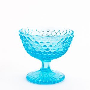 Vintage glass bowl, blue