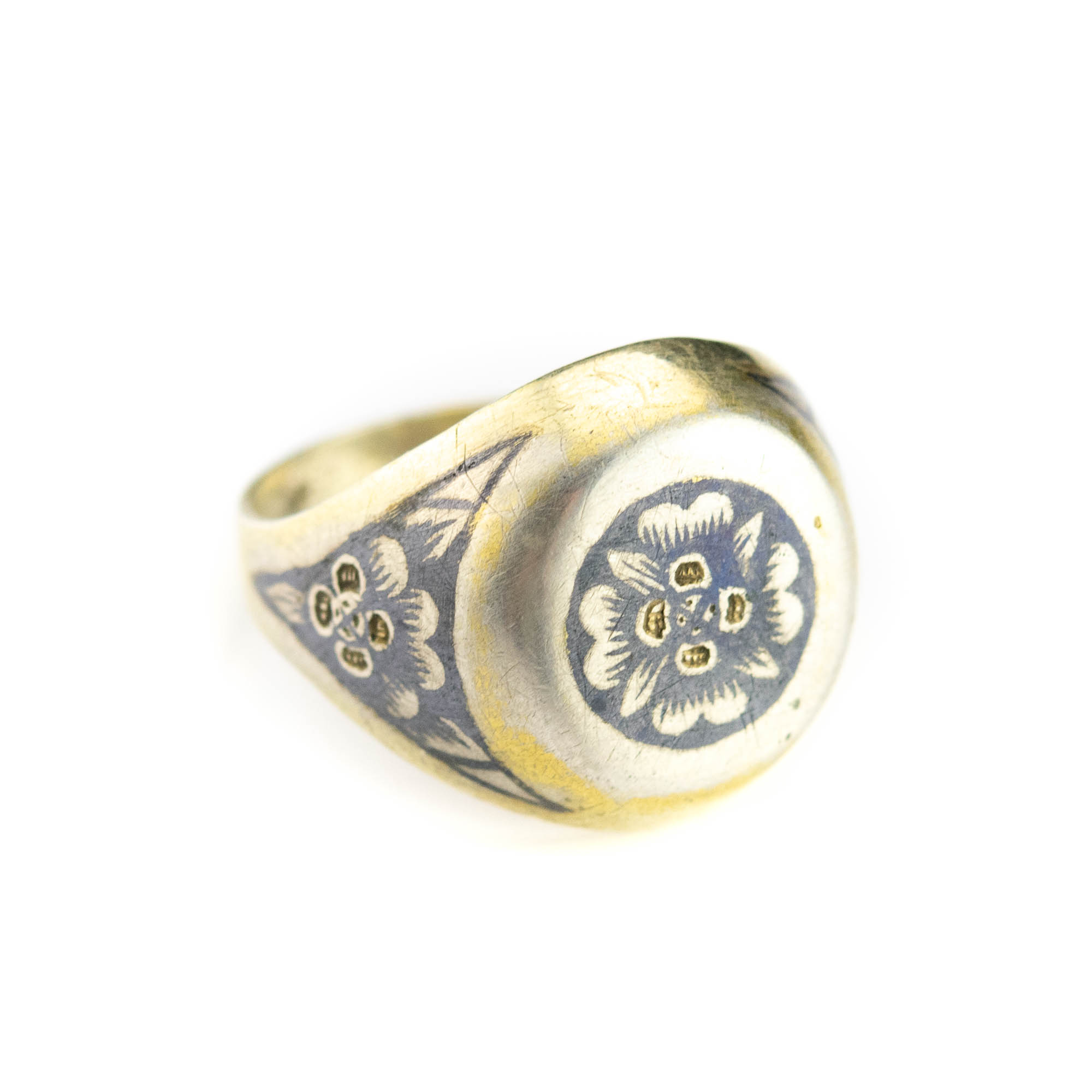 Silver niello ring , size 17.5 Silver niello ring , size 17.5