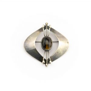 Silver 925 brooch tigers eye