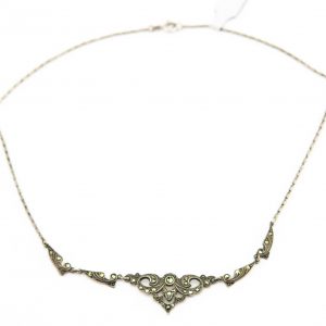 Art Deco silver necklace with marcasites, Swedish