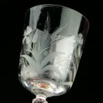 Antiiksed klaasist graveeringuga veinipokaalid Rukkilill,4 tk