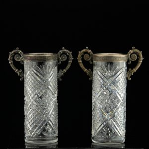 Tsaari-Vene kristallvaasid hõbedaga 2tk - hõbe 84