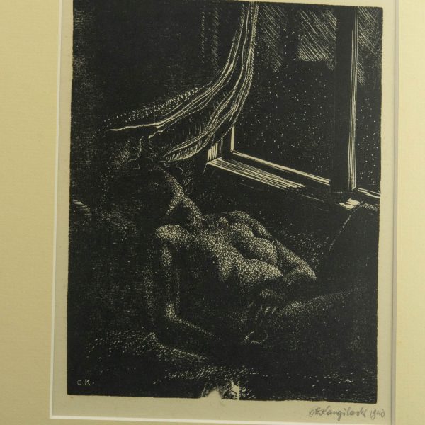 Ott Kangilaski (1911-1975) graafika Akt aknaga