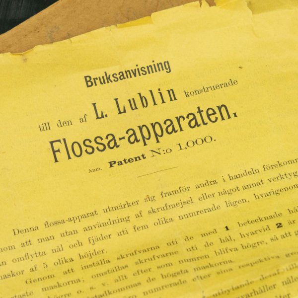Antiikne käsitöö vahend L.Lublin Flossa-Apparat Rootsi