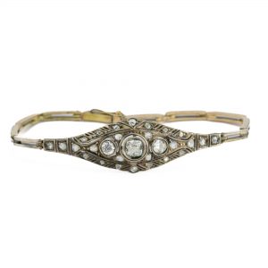 Antique 585 gold bracelet with diamonds