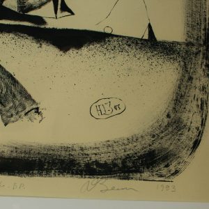 Graafika Natüürmort kalaga,JZ-ЮЗ 1993 tušš paber,Venemaa