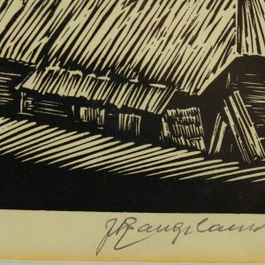 Juhan Kangilaski graafika Vana Võrumaa,linool 1976a