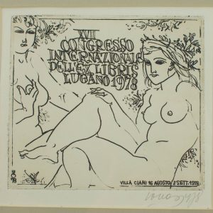 Evald Okas (1915-2011) exlibris-graafika Villa Ciani 16 agasto 3 sett,Lugano 1978a